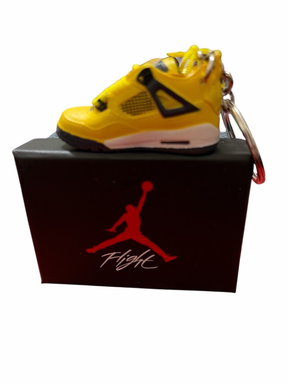 Fashion Mini Sneaker Keychain - Yellow with Black & White Accents
